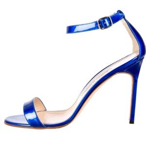 Manolo Blahnik Chaos Cobalt Blue Stiletto Sandals Women’s Size 40.5